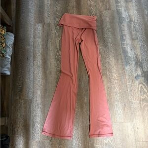 Aerie Coral Fold over Flared Leggings